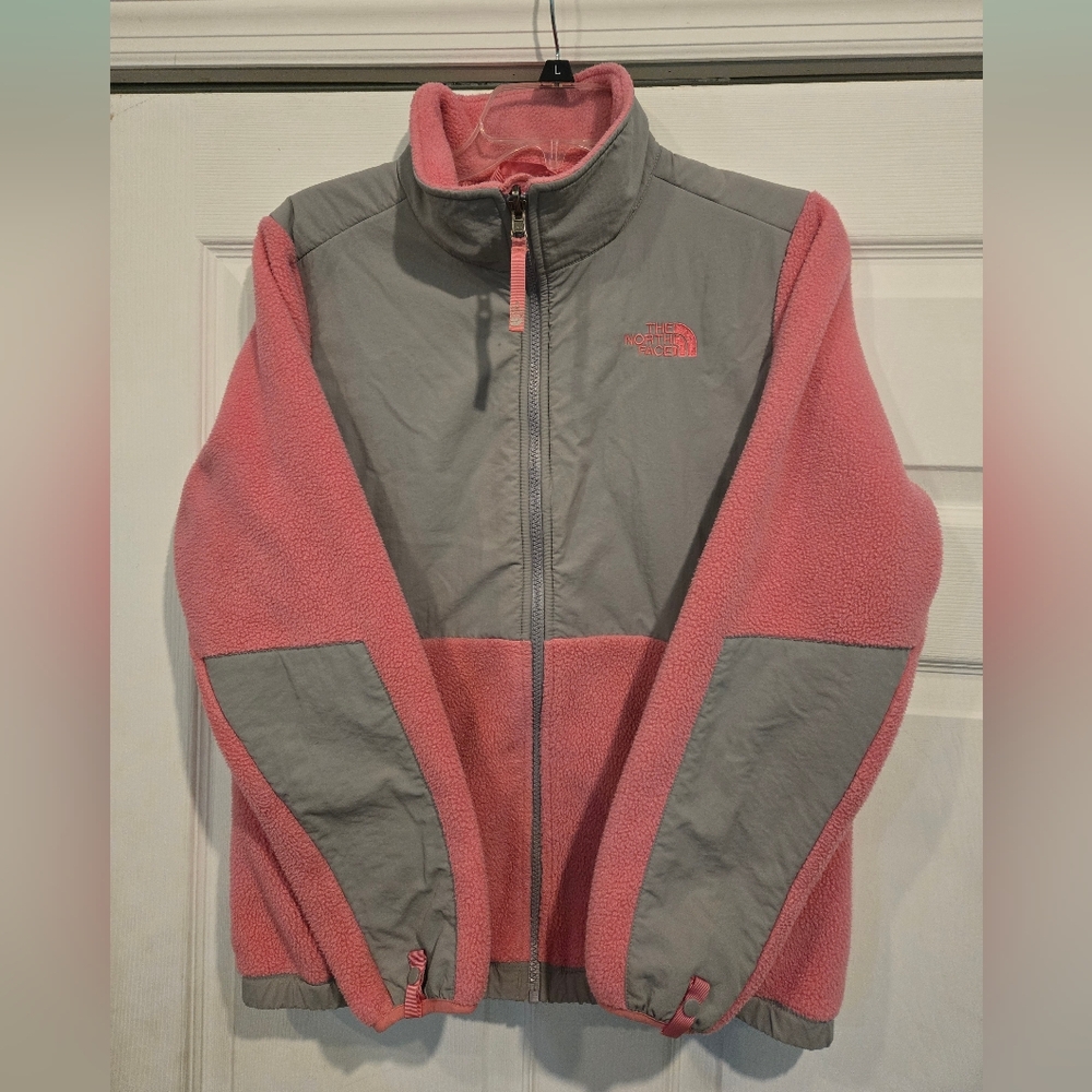 North Face Pink Full Zip Fleece Jacket XL (18) Girls AQGG F10 Explorers Gear